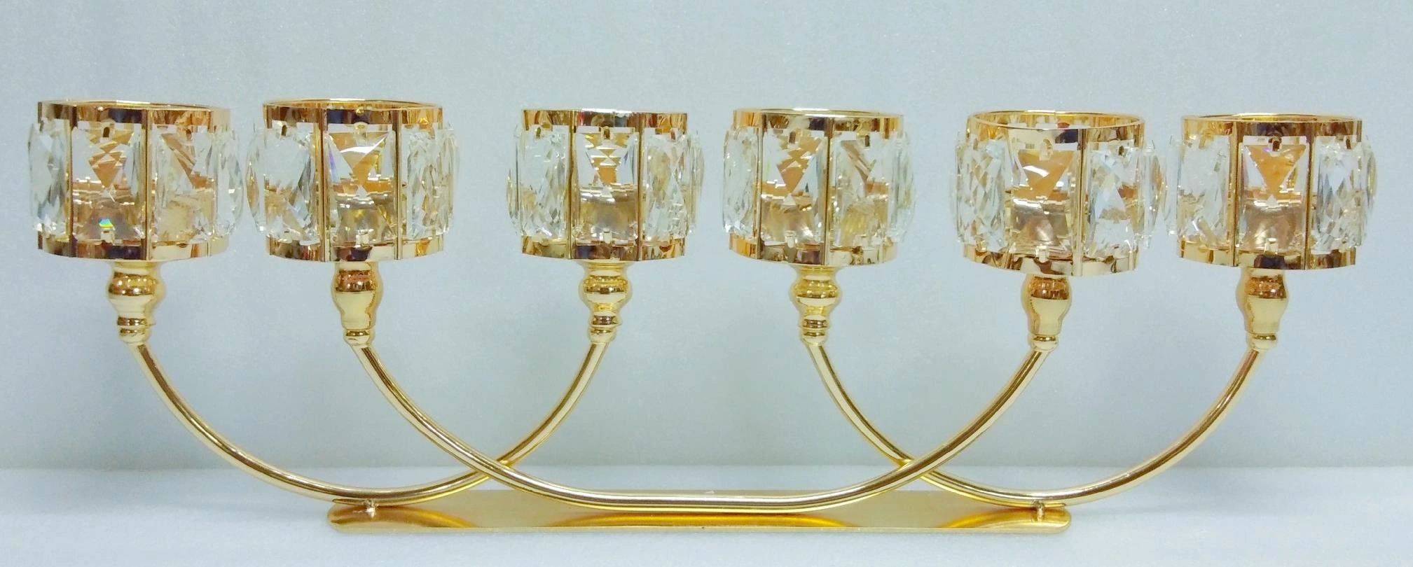Metal Candle Abra Rec Glass Curve x6 71x2x22 cm